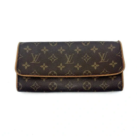 Authentic Louis Vuitton Pochette Twin Monogram Brown Clutch - Picture 1 of 16